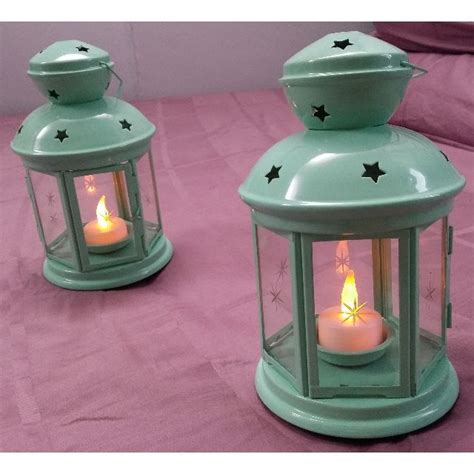 Ikea Rotera Tealight Candle Lantern Lamp Tealtiffany Blue Furniture