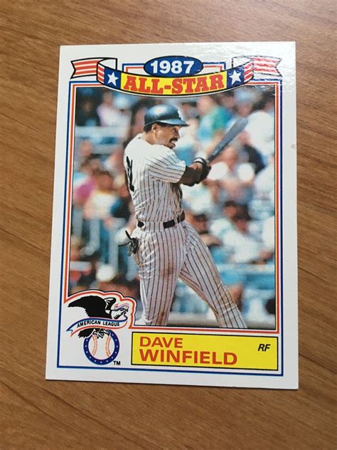 Dave Winfield 1988 Topps Baseball 1987 All Star Commemorative 8 Of