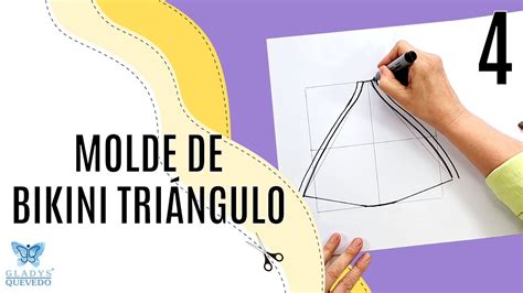 Molde de Bikini triángulo Curso traje de baño Clase 04 Gladys