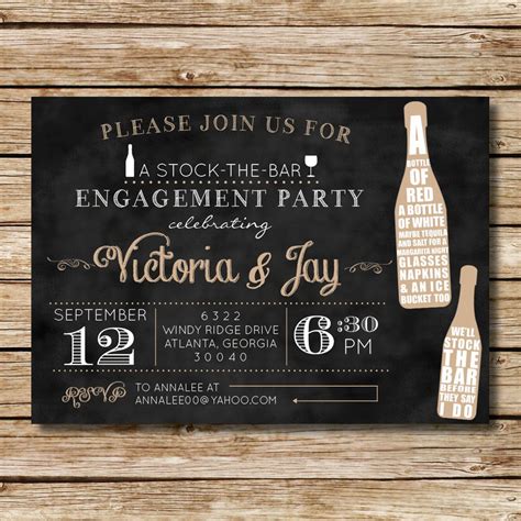 Stock The Bar Engagement Shower Invitation Perfect For A Couples Shower Cocktail Engagement