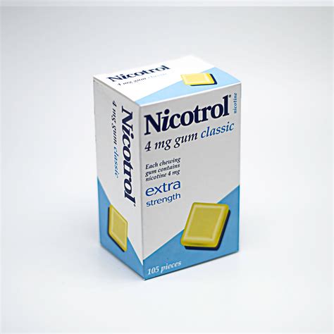 Nicotrol Nicotine Gum 4mg Classic Flavor Uncoated 105 Pack Nicotine