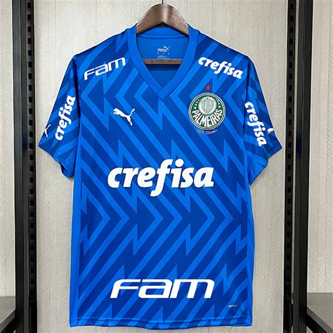 Nova Camisa Palmeiras Goleiro Azul Todos Patroc Nios Torcedor Masc