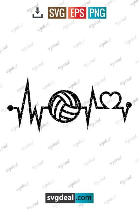 Volleyball Heartbeat Svg Free Svg Files