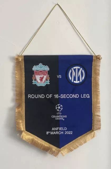 Liverpool Fc V Inter Milan Champions League 2022 Pennant Wimpel Fanion