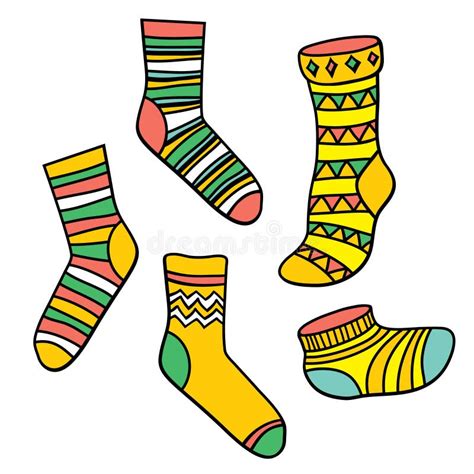 Vector Set With Socks Stock Vector Illustration Of Isolation