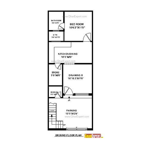 House Plan For Feet By Feet Plot Plot Size Square Yards