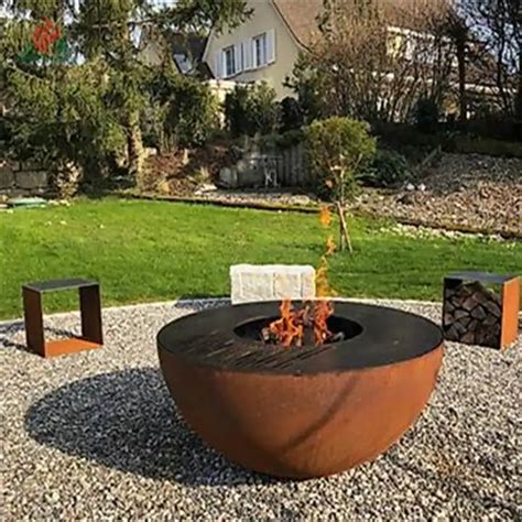 Outdoor Corten Steel Rust Corten Steel Grill Brasero Barbecue Pit For