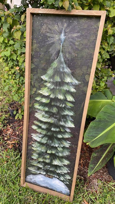 Christmas Tree,christmas Tree Window Screen Art, Rustic Christmas Decor ...