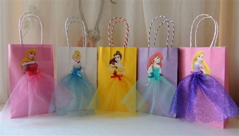 10 Pieces Disney Princess Birthday Goody Favor Glitter Tutu Bags Thank