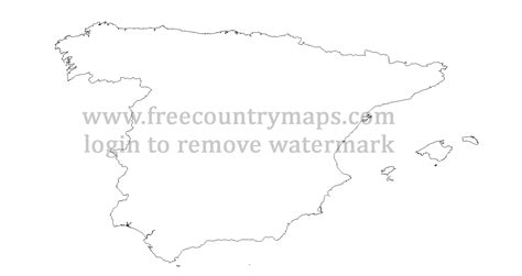 Outline maps of Spain : Vector and gif map for YouTube