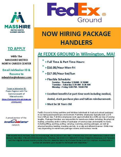 Fedex Ground Jun Masshire Metro North Career Center