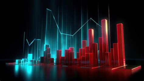 Premium AI Image Hologram Financial Growth Charts And Graphs Showing