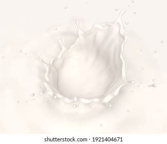 Milk Crown Splash Splashing Milk Pool Stock Illustration