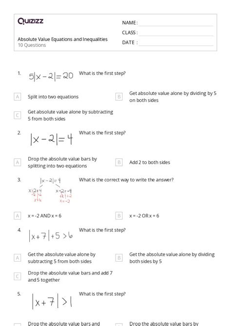 Free Absolute Value Inequalities Worksheet Download Free Absolute Value Inequalities Worksheet