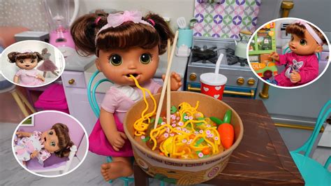 Baby Alive Doll Ayla S After Daycare Routine Feeding Doll Noodles YouTube