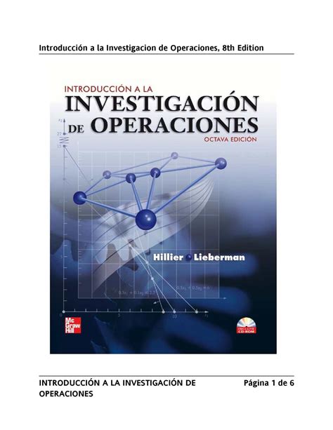 Frederick Hillier Investigacion De Operaciones Pdf