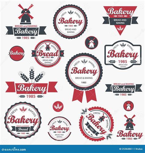 Vintage Retro Bakery Badges And Labels Stock Vector Illustration Of