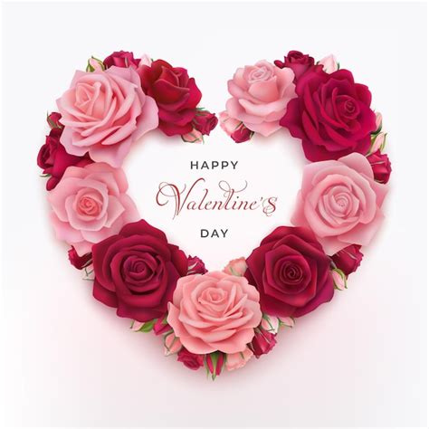 Premium Vector Happy Valentine S Day Greeting Card With Pink And Red