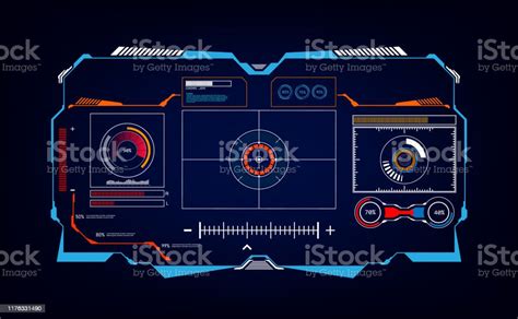 Ui Hud Sistem Teknologi Layar Inovasi Konsep Latar Belakang Template