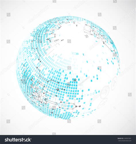 Abstract Technology Globe Background Stock Vector Royalty Free