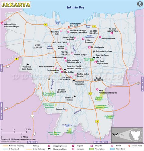 jakarta map map  jakarta city indonesia