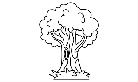 Tree Cartoon Vector Coloring Page Graphic by ningsihagustin426 · Creative Fabrica