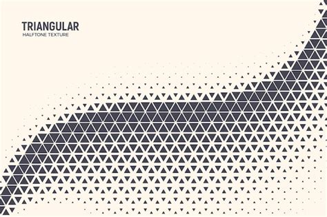 Premium Vector | Triangle Shapes Halftone Pattern Geometric Curved ...