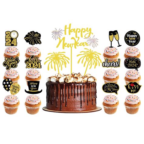 Buy New Years Eve Decorations Cake Toppers Set Of Happy New