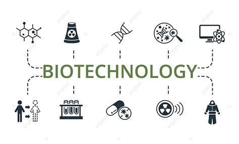 Conjunto De Iconos Para Temas De Biotecnología Iconos Editables De