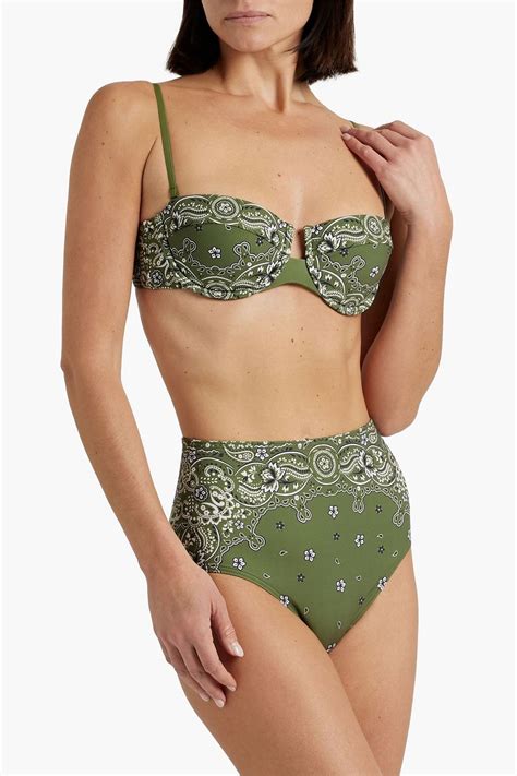 Zimmermann Paisley Print Underwired Bandeau Bikini Top The Outnet