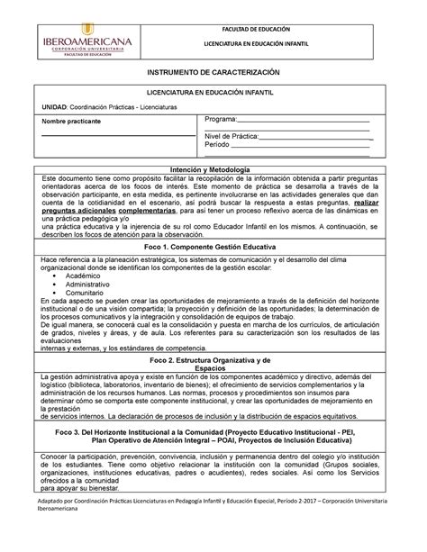 Formato DE Caracterizacion BASE INSTRUMENTO DE CARACTERIZACIÓN