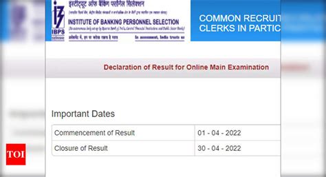 Ibps Result Ibps Clerk Xi Mains Result Announced At Ibps In