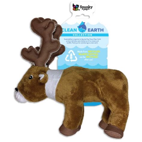 Spunky Pup Clean Earth Plush Caribou Dog Toy Epic Pet