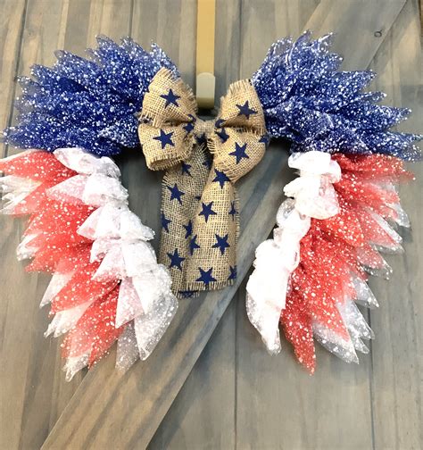 Patriotic Wreath 4th Of July Angel Wings Wreath Memorial Day