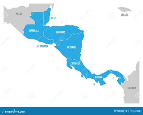 Map Of Central America Satellite View Mexico And United States