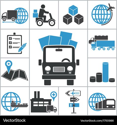 Logistic Icons Royalty Free Vector Image Vectorstock