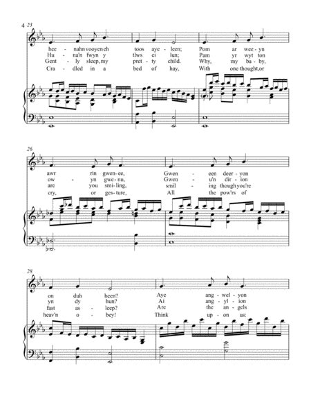 Suo Ganwelsh Lullaby Original And Christmas Lyrics Medium Low