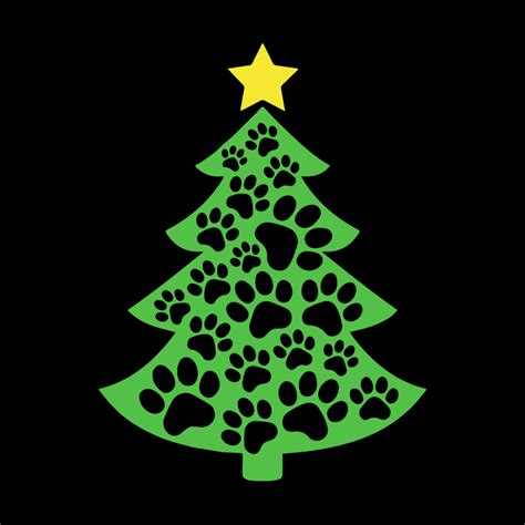 Paw Print Christmas Tree Svg, Christmas Paw Svg, Paw Clipart - Inspire ...