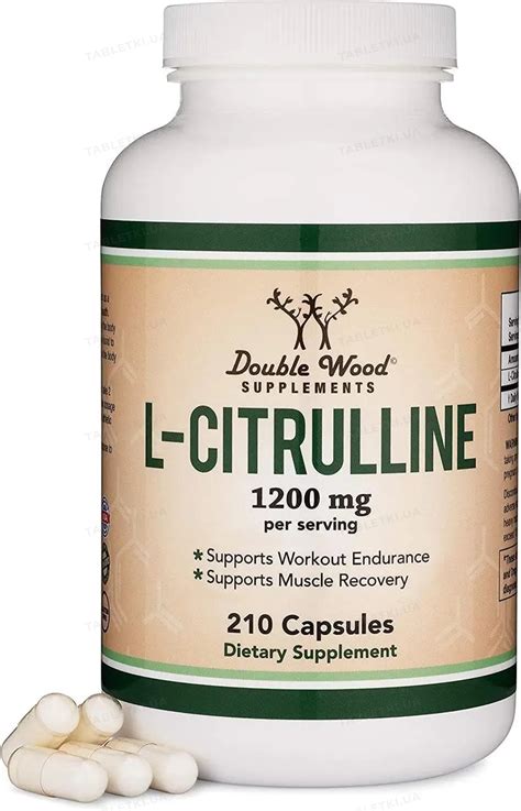 Цитруллин Double Wood L-Citruline 1200 mg, 210 капсул : инструкция ...