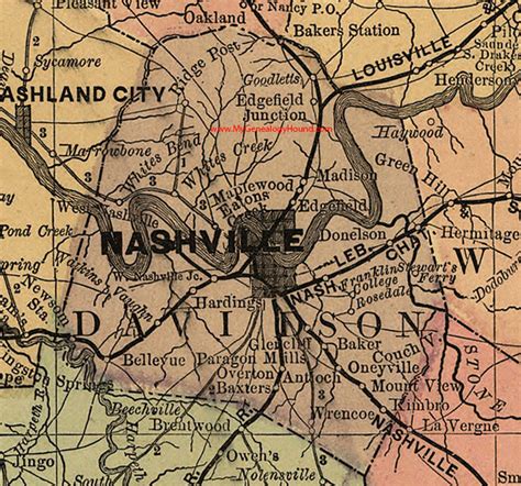 Davidson County, Tennessee 1888 Map