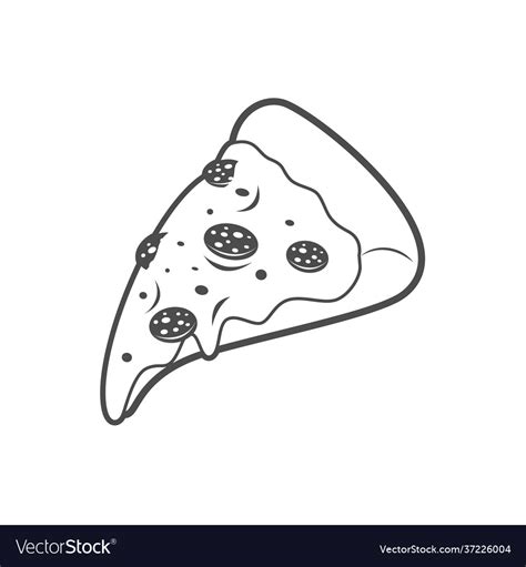 Pizza icon design line art Royalty Free Vector Image