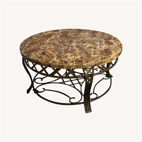 Round Marble Coffee Table - AptDeco