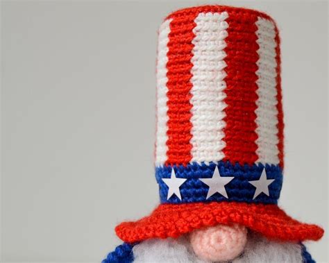 Patriotic Gnome Crochet Pattern Amigurumi Gnome Etsy In