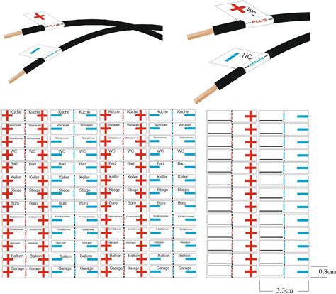 St Ck Kabel Beschriftung Aufkleber Kennzeichnung F R Strom Kabel Und