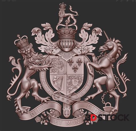 Coat Of Arms Of The Great Britain 3D Stock 3D Models For Professionals