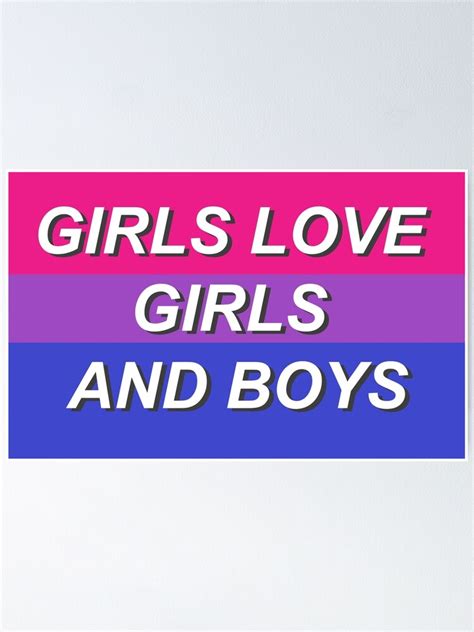 Mädchen Lieben Mädchen Und Jungen Bisexuelle Flagge Poster Von