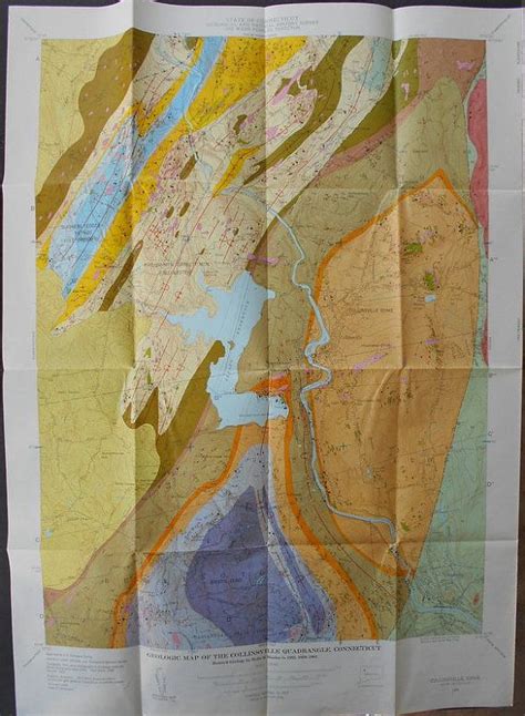 Collinsville Connecticut Geological Map Of Quadrangle With Etsy