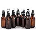 Vivaplex 12 Amber 2 Oz Glass Bottles With Black Fine Mist Sprayers