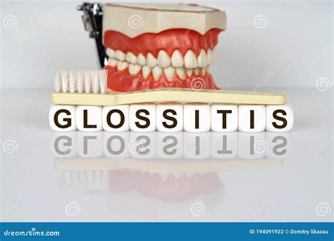 Medical, Dental Concept. the Text is Written on the Cubes - GLOSSITIS Stock Photo - Image of ...