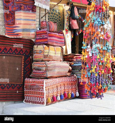 Traditional Iranian Carpets Shop In Old Grand Bazaar Located In The